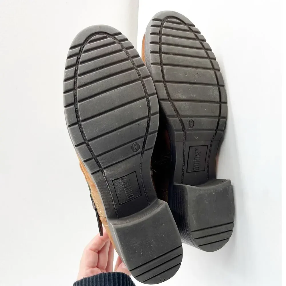 Stylish Tan Ankle Boots with Zipper and Buckle - Picture 3 of 10